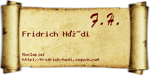 Fridrich Hédi névjegykártya